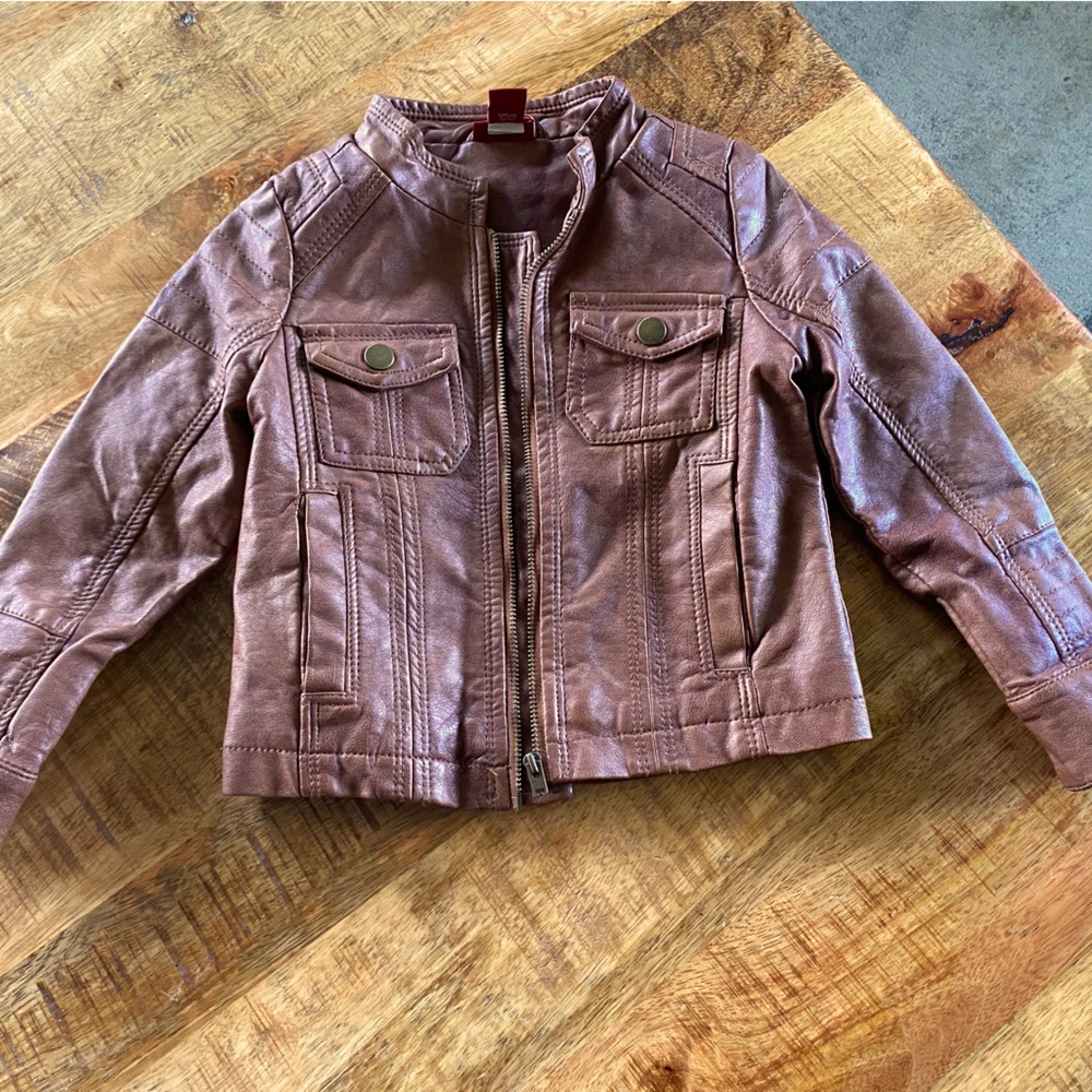 Brown faux Leather Jacket